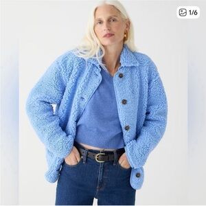 J crew Women's Blue Sherpa Jacket